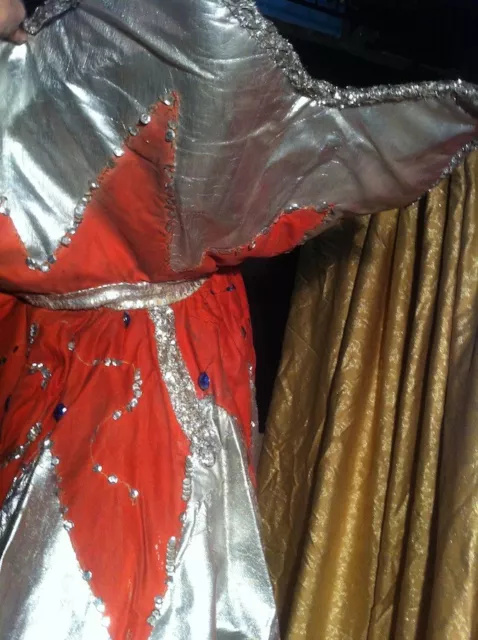 Mantello Teatrale Argento/Rosso Mantelli Professionali Medioevale Rinascimentale