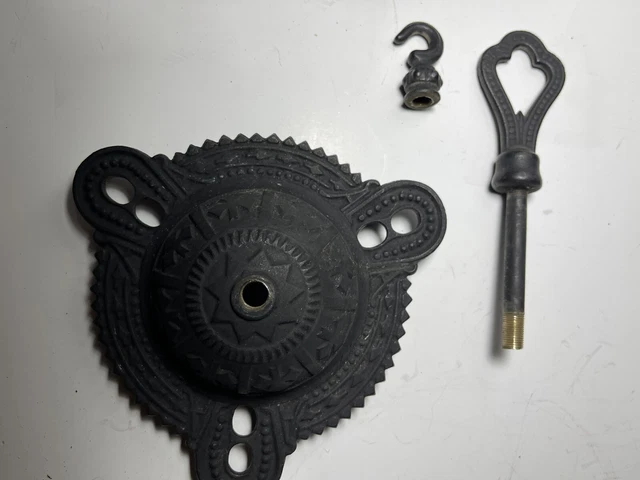 Antique Iron Horse Hanging Lamp Parts Cast Iron Oil Kerosene Pulley Hook Plate