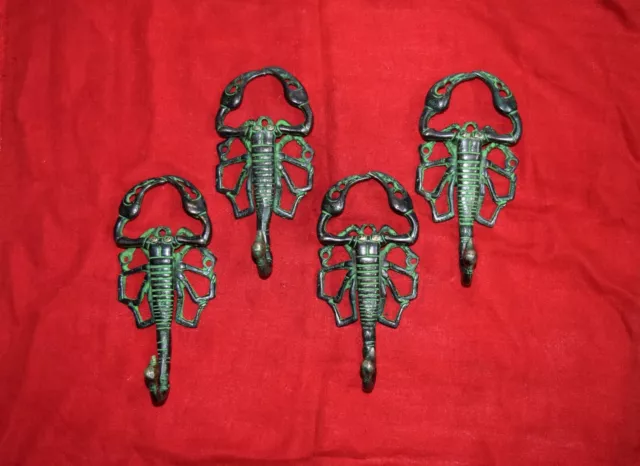 Brass Scorpion Wall Hook Set Of 04 Hooks Tarantula Key Holder Wall Décor EK47