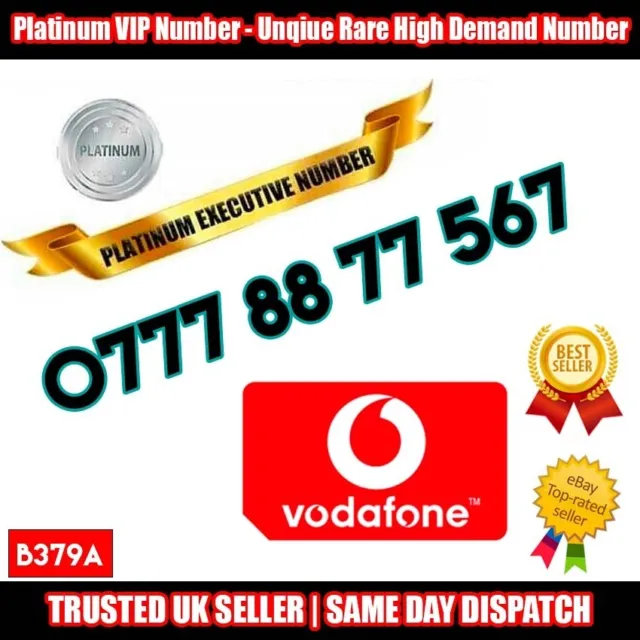 Platinum Number Golden Number VIP SIM - 0777 88 77 567 - Rare Numbers - B379A