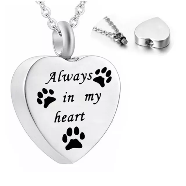Heart Urn Necklace for Ashes - Pet Cremation Jewelry Keepsake Memorial PendaFRFR