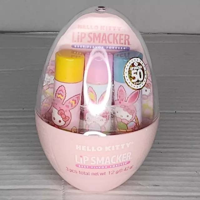 New Hello Kitty by Sanrio Lip Smacker Easter Egg Lip Balm Trio Lemon Candy Berry