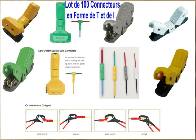 100 COSSES Borne Connexion Auto Dénudant,Connecteur,Connector JOW,mieux que wago