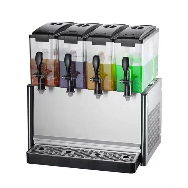 4 Zylinder Hot Cold Beverage Machine Frucht Saft Maschine 12 4L 220V Neu