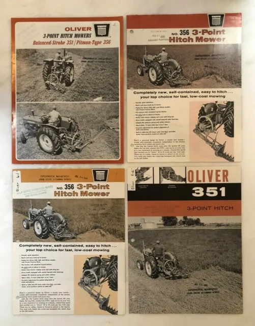 1960s OLIVER Hitch MOWER Tractor Brochure Vintage Advertising Sales Literature