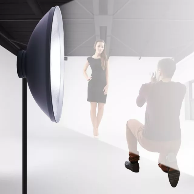 Bowens Mount Flash Reflector Beauty Dish Standard Head Strobe Mount Fits Studio
