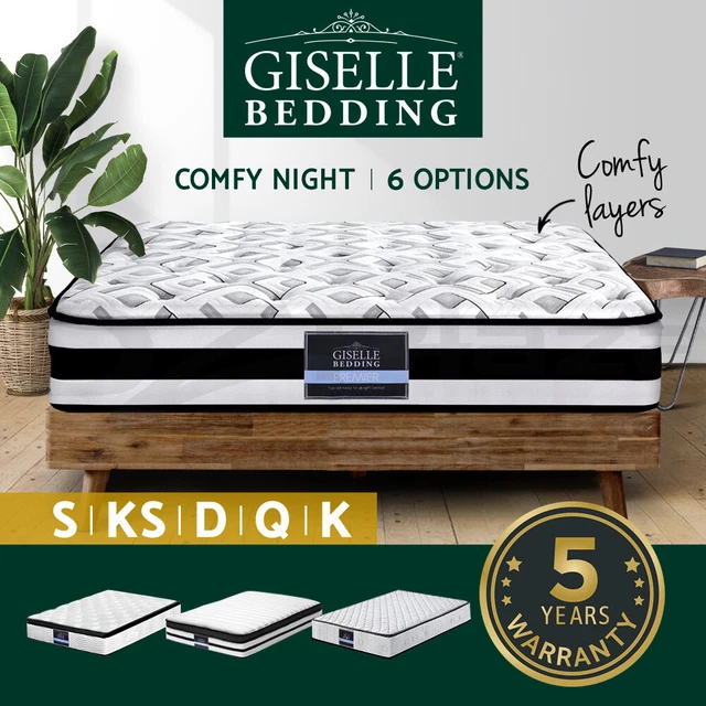 GISELLE MATTRESS QUEEN Double King Single Pocket Spring Euro Tight Pillow Top 169.95 PicClick AU