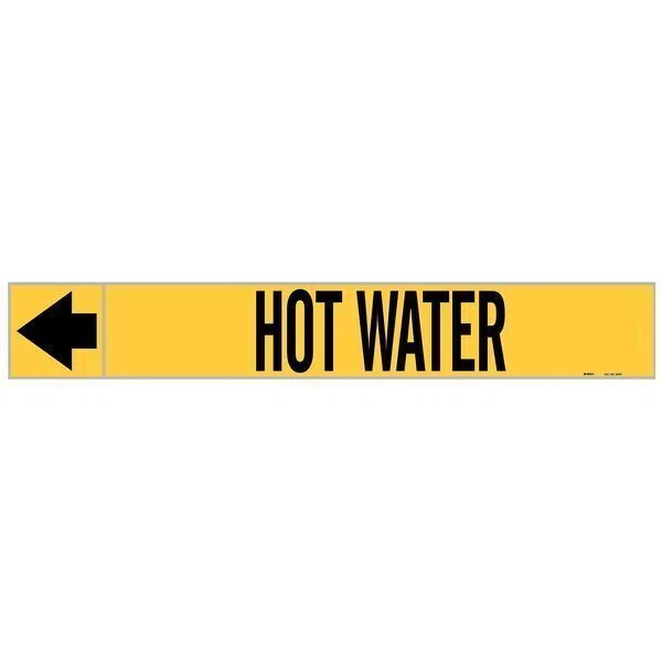 BRADY Pipe Marker, Hot Water, 1 In.H 20440