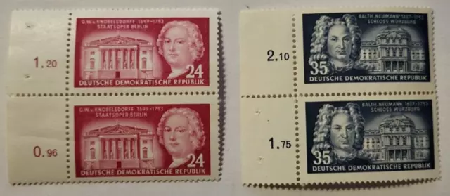 4 x GDR 1953 Mich.Nr, 382/83 ** complete
