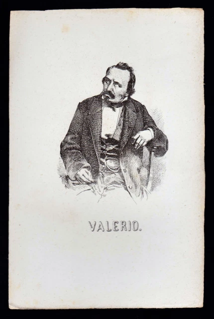 Lorenzo Valerio Incisione Xilografia '800 Politico Deputato Regno D' Italia