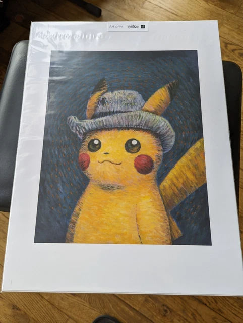 POKÉMON X VAN Gogh Museum EXCLUSIVE Pikachu with Grey Felt Hat Art ...