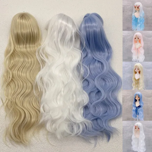 Long Curly Soft Hair Wigs Dolls Accessories for 1/3 1/4 1/6 BJD Doll DIY Replace 3