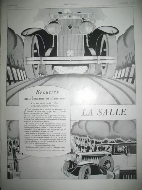 French Ad 1928 Luxury Sports Car Room Press Release