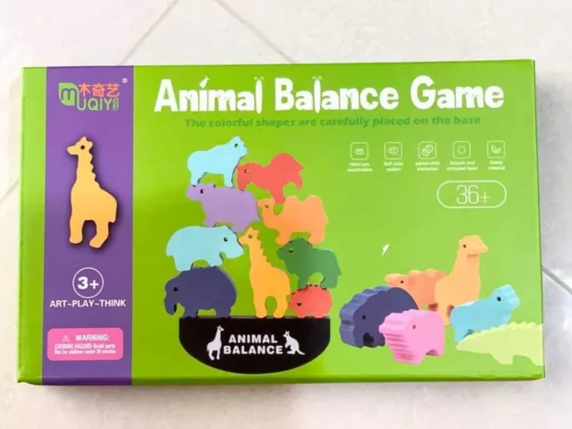 Animal Balance Game Stacking Wood Building Blocks For Kids NEW