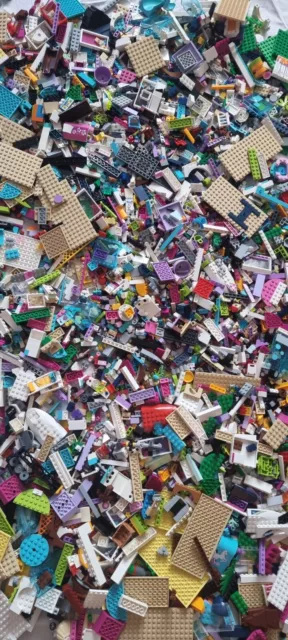 Genuine Lego Friends Girls Bundle 1kg-1000 Mixed Bricks Parts Pieces+2 Figures