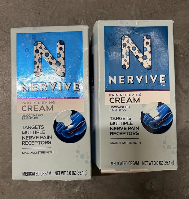 NERVIVE PAIN RELIEVING Cream 3.0oz Maximum strength Exp 01/2024 Lot of