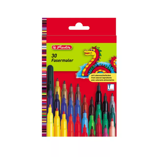 Herlitz Fasermaler 30er Pack Filzstifte Filzmaler Filzer felt pens