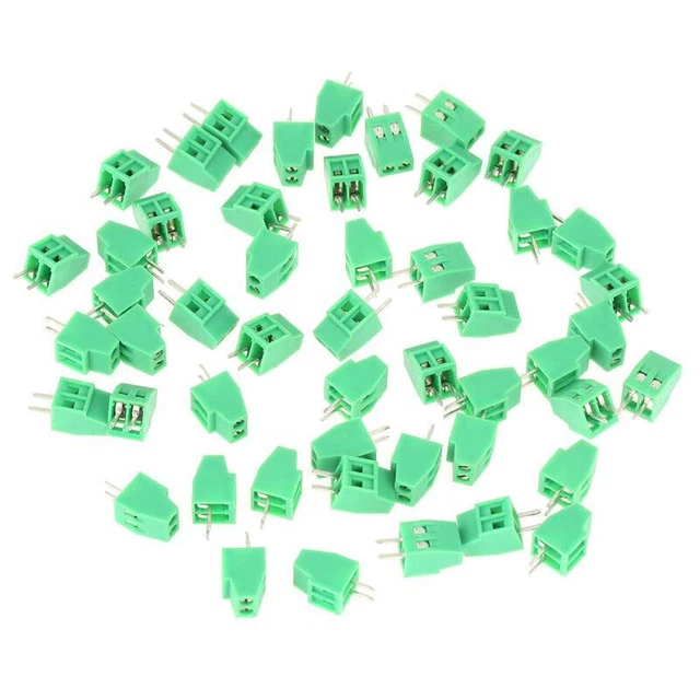 50 pezzi morsetti PCB 2 poli, 2,54 mm