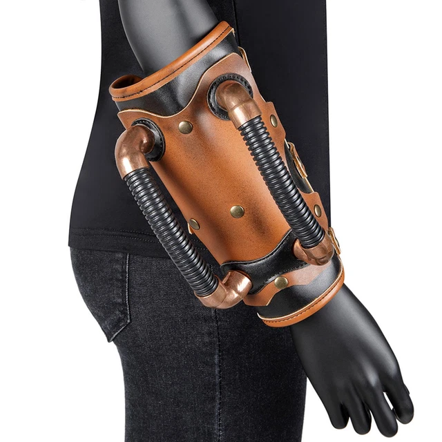 Bracciali medievali Steampunk in pelle PU per performance sul palco Cosplay