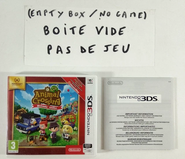 Nintendo 3DS VF  Boite vide  Animal Crossing New Leaf Welcome Amiibo  PAS DE JEU