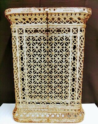 Antique Cast Iron Radiator Grate Cover Screen Surround Table Base W.King RD 1880