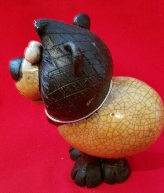 Südafrika handgefertigte verrückte Ton-Raku-Keramik 6,5"" Löwenfigur 5