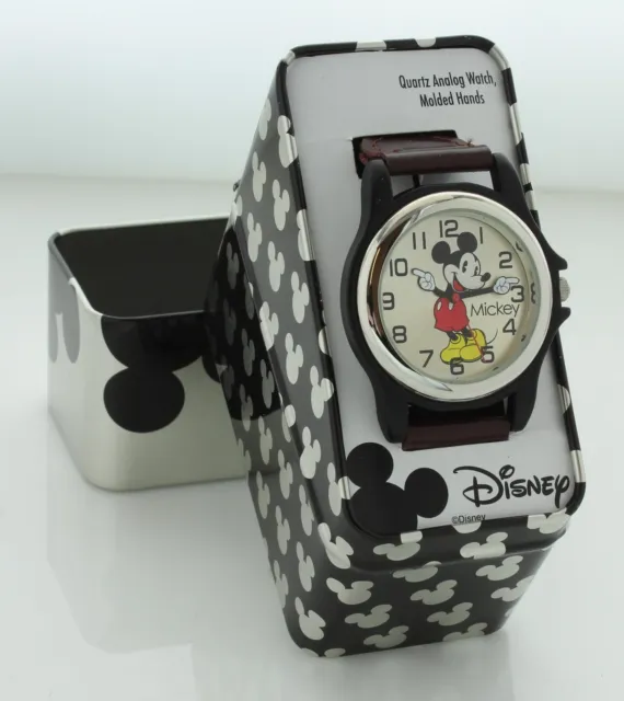 Nuevo En Caja Reloj Disney Micky Mouse Apuntando Manos Mck617 Banda De Dos Tonos