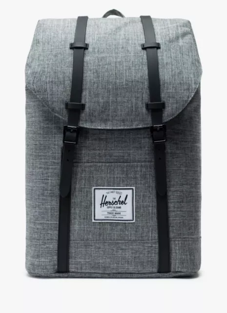 Herschel retreat backpack. Raven Crosshatch Grey. 15”/16” Laptop Sleeve 23l BNWT