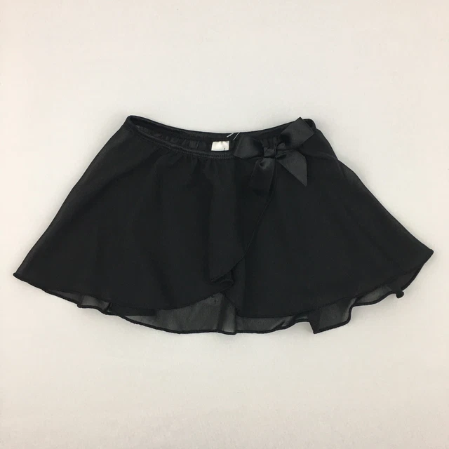 Danshuz Danz N Motion Black Mock Wrap Dance Skirt Toddler Girls Kids Size Small