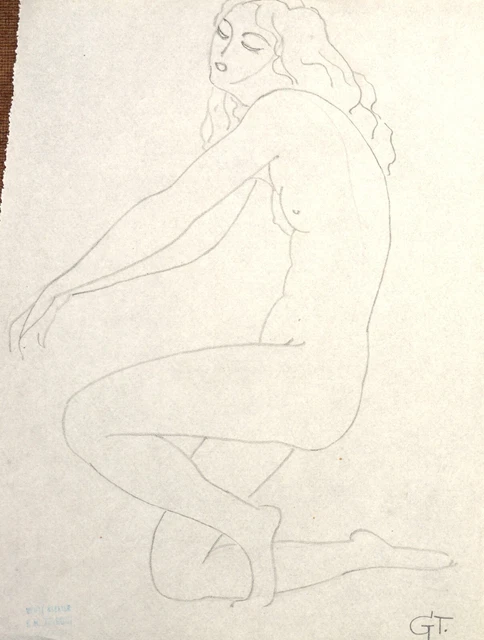 G.H.TRIBOUT   ""Etude de geste de Mlle Ida Rubinsten""  dessin original