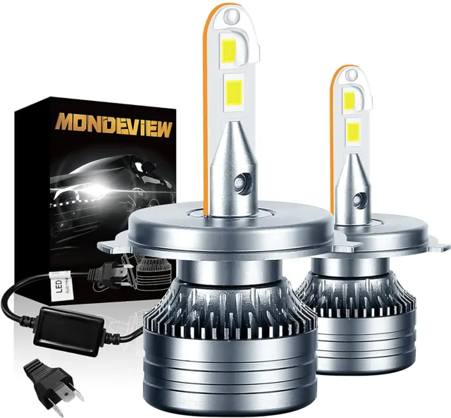 MONDEVIEW COPPIA H4 LED Lampadina 6000K 60W 16000LM Moto Luminosità  Estremame EUR 42,00 - PicClick IT