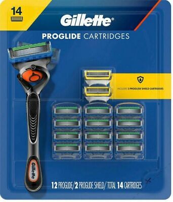 Gillette 12 ProGlide + 2 cartuchos de afeitadora ProGlide Shield se adaptan a las asas Fusion5