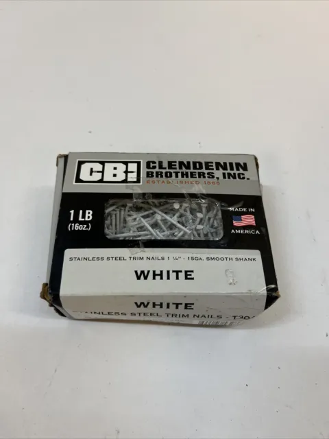 Clendenin Brothers CBI Stainless Trim Nails 1-1/4" 15 Gauge Smooth Shank 1 lb