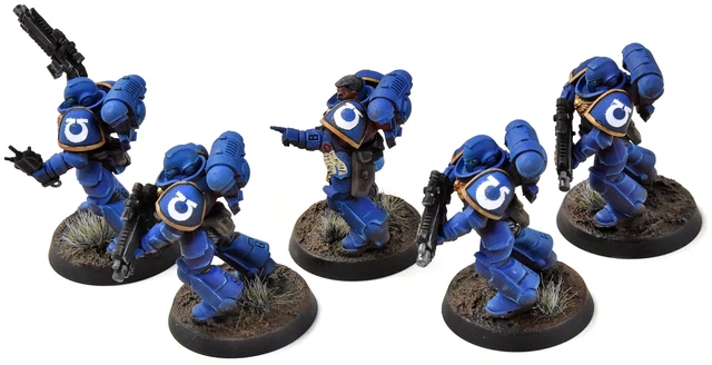 5 Primaris Intercessors Pro Painted – Schéma Couleur Unique, Imperial Fists, Warhammer 40k