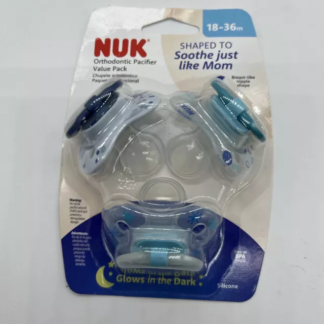 NUK orthodontic pacifier 18-36 months - packs of 3