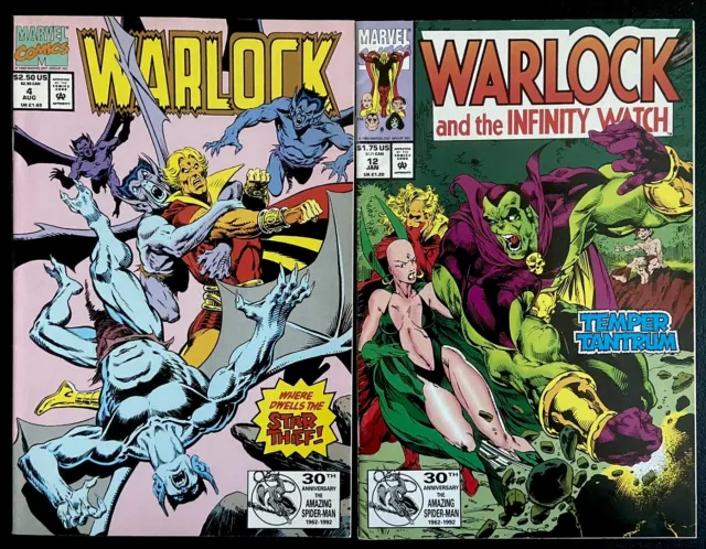 * Warlock and the infinity watch #12 Warlock #4 Marvel Comics lot of 2