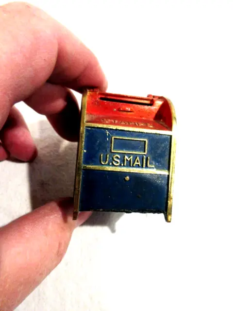 Vintage Cast Metal Stamp Dispenser Mail Box