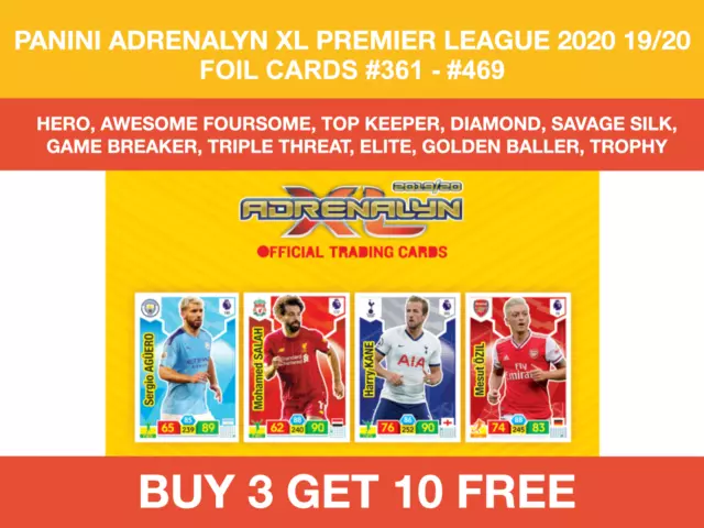Panini Premier League Adrenalyn XL 2020 2019/20 Foil Cards #361 - #469