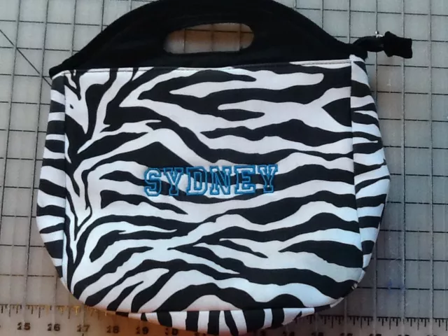 Pottery Barn~ Black Zebra PB Teen Gear up Tote LUNCH BAG BOX~SYDNEY