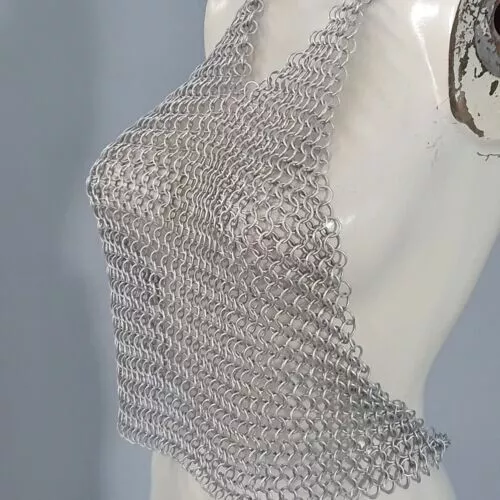 CHAIN MAIL BRA, 10 MM ALUMINIUM BUTTED NEW MEDIEVAL VIKING ANTIQUE BRA FOR  WOMEN 