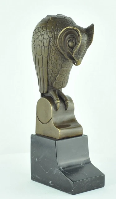 Estatua Búho Búho Pájaro Fauna Art Deco Estilo Art Nouveau Estilo Bronce sólido