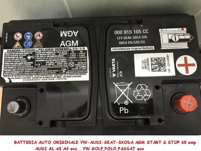 ORIGINAL VW AUDI Skoda Seat Batterie Varta AGM 12V 68Ah 380A 000915105CC  battery EUR 99,90 - PicClick IT