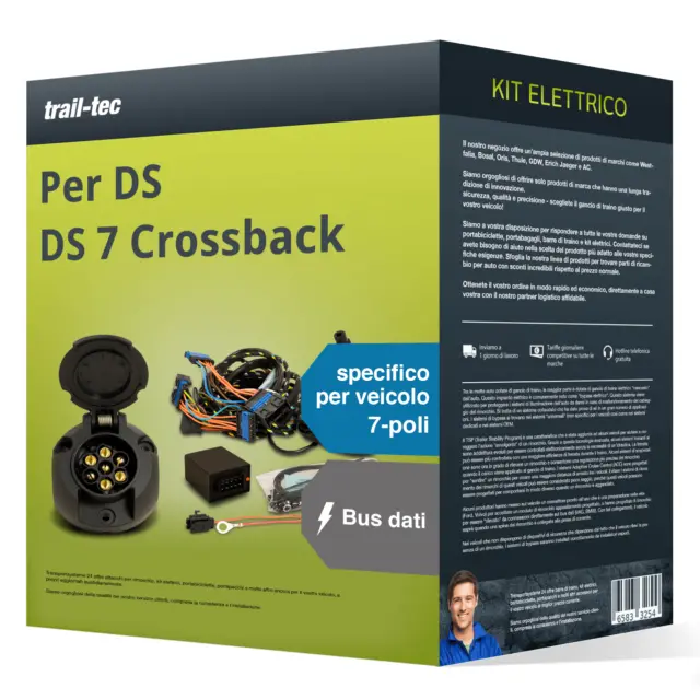 Kit elettrico specifico 7 poli adatto per DS 7 Crossback, 17- trail-tec Nuovo