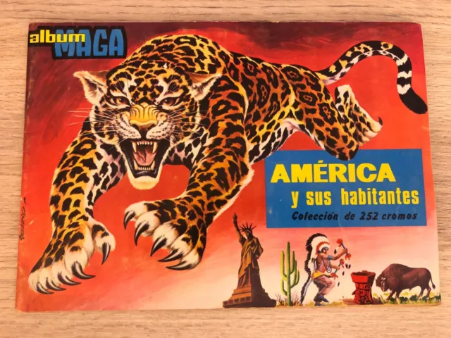 499- Album Cromos Completo AMERICA Y SUS HABITANTES Editorial Maga 1968 sticker