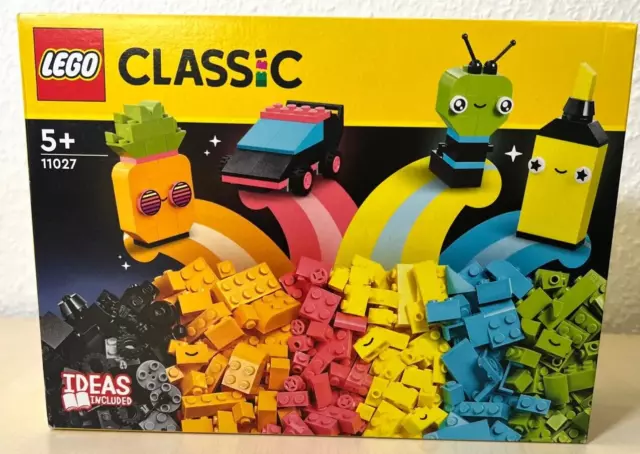 LEGO® Classic 11027 set costruzione creativa al neon mattoncini di bloccaggio pietre da gioco 2023