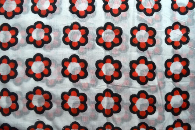 10 Yards Floral Block Printed Cotton Fabric Running Garment Material home Decor