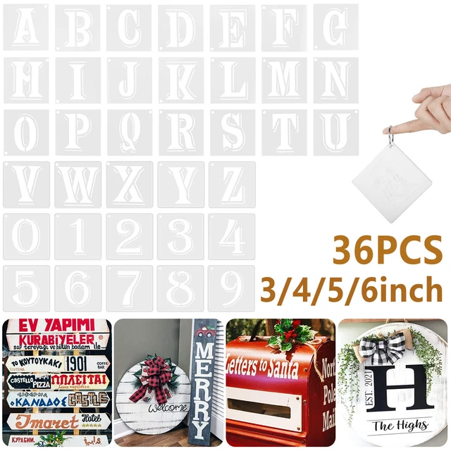 BIG ALPHABET STENCIL LETTERS OR NUMBERS (3/4/5/6inch) separate stencils
