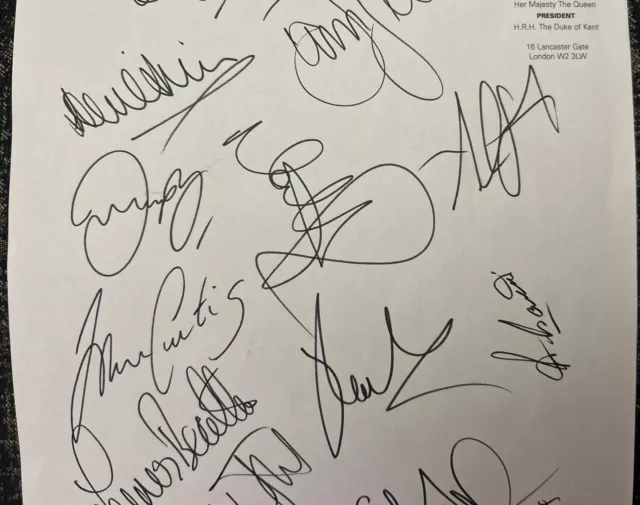 Fully Signed X13 England Team Sheet Under 21s Nicky Butt Joe Cole  Autographs 3