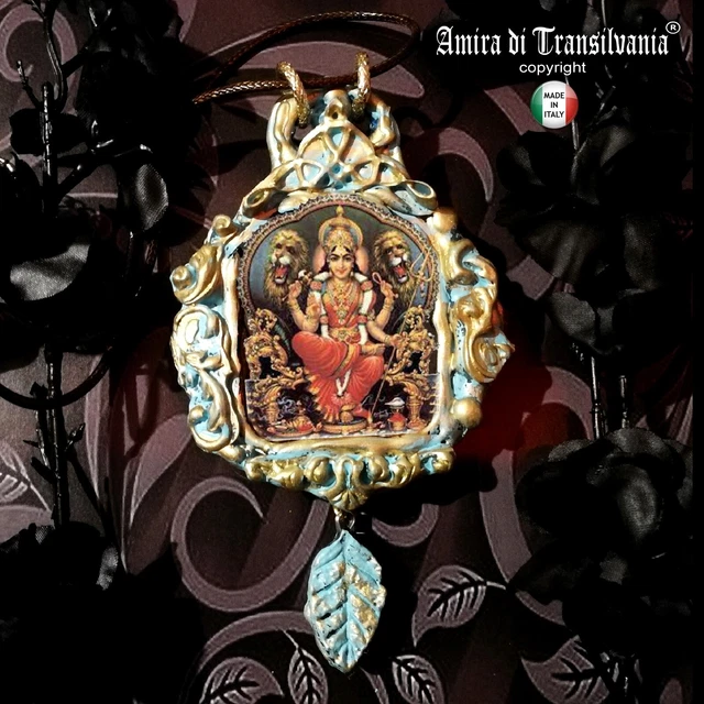 Halskette Ethnisch Stammes- Anhänger Amulett Talisman Göttin Hindu Tara Gold