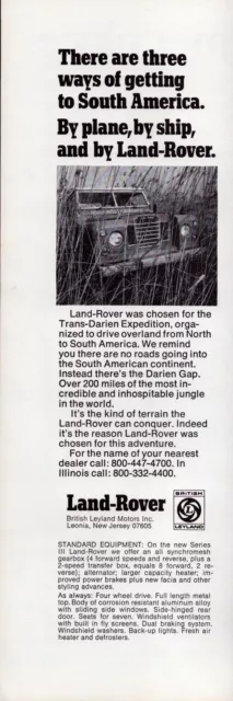 Land Rover British Get to South America Trans Darien 1973 Vintage Print Ad-C-3.1